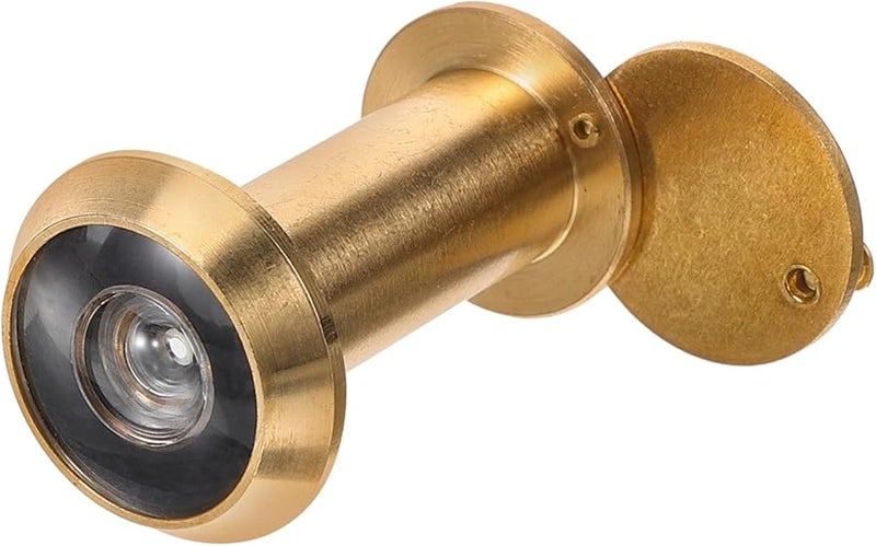 Wide View Copper Door Peephole Viewer Privacy Cover High Definition Lockproof - Image 1